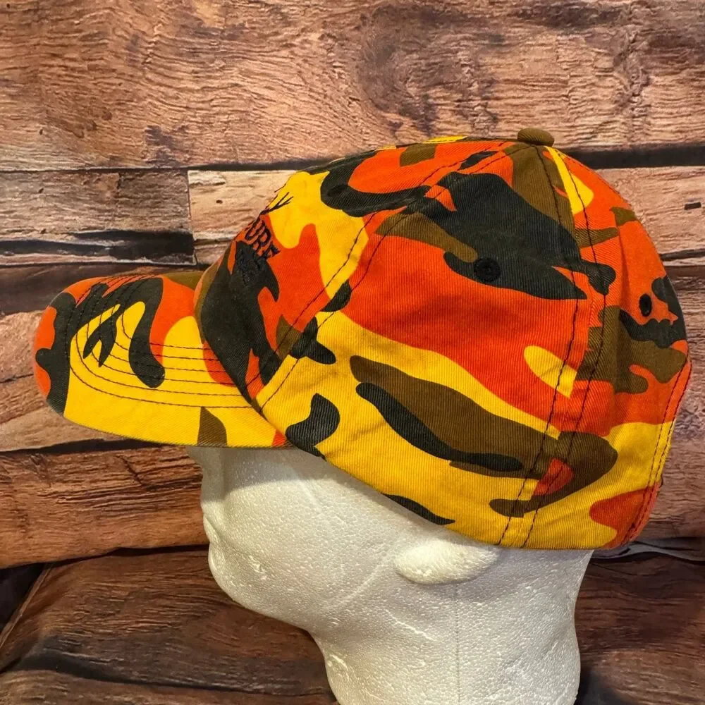 Port Authority Hat Baseball Cap Men's OSFA Blaze Orange Camo Hunt Venture